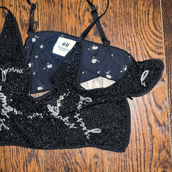 Beaded top with side zip •Sample• Size 6 H&M Studio S/s 2017 - Picture 7 of 10